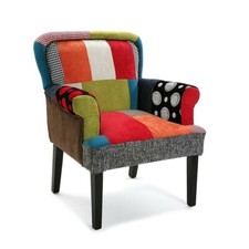 Poltrona patchwork sedia cotone seduta comoda moderna philippe