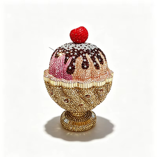 Pochette tazza gelato strass