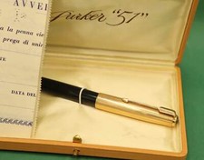 Vintage Parker 51 Penna Stilografica Oro Nero circa anni 50'. Scatola originale