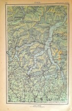 LAGO DI COMO E BRIANZA mappa del 1951 Atlante Zanichelli