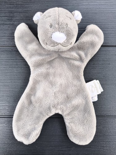 Doudou peluche plat - ours, gris