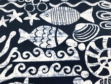 Lotto 2,5 iarde tessuto conchiglia pesce stelle marine mare spiaggia patio marina costiera esterno