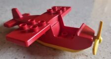 LEGO DUPLO - AEREO ROSSO E GIALLO INCOMPLETO POMPIERI 3083 O 2676 VINTAGE USATO