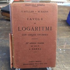Libro Manuale Hoepli Tavole Di Logaritmi Matematica Scuola Aritmetica 