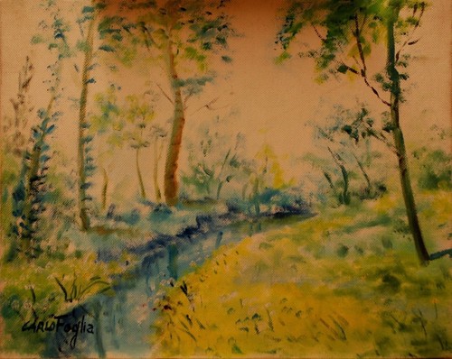 Paesaggio alberi ruscello - alberi,