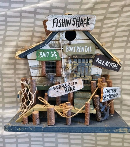 Fishin shack birdhouse - birdhouse, fishing