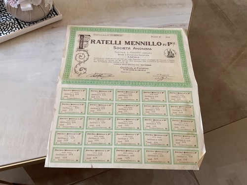 Certificato azionario storico - certificato,