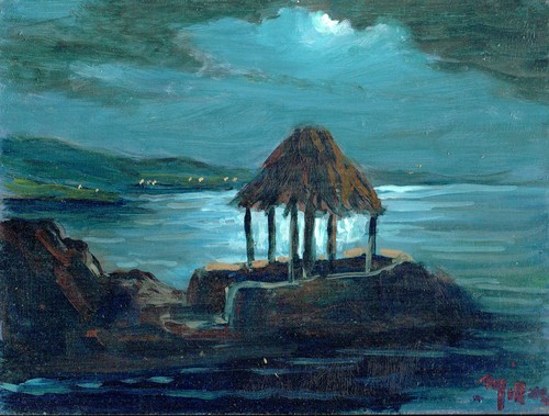 Dipinto olio tavoletta - tavoletta, livorno