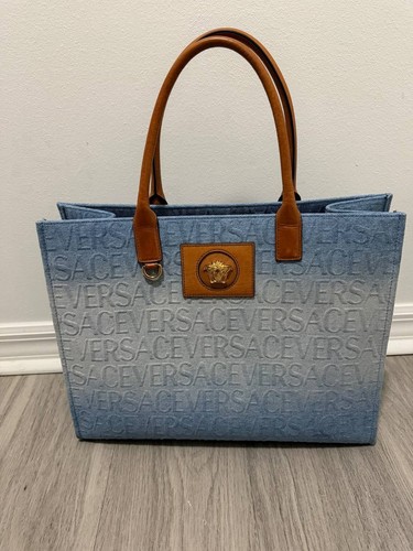 Versace medusa denim tote - versace,