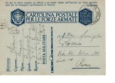 STORIA POSTALE - CARTOLINA POSTALE PER LE FORZE ARMATE  - VIAGG 1941 F.G