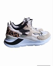 D.A.T.E FUGA Animalier White Sneakers Alta Taglia EU 36 Da Donna