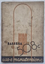 Fiat Balilla 508 C, libretto uso e manutenzione, anno 1939