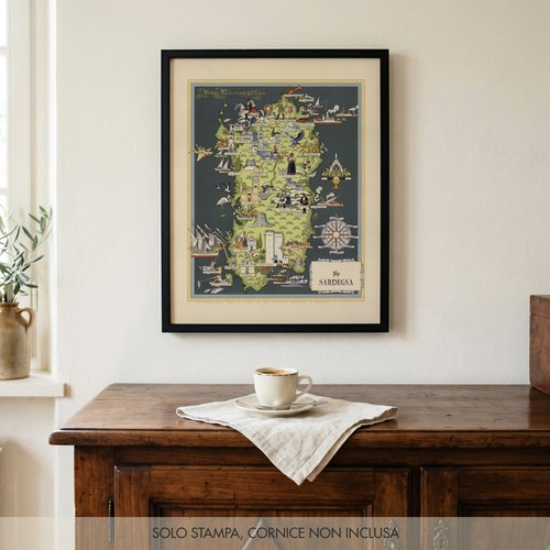 Mappa illustrata sardegna 1939 - mappa,