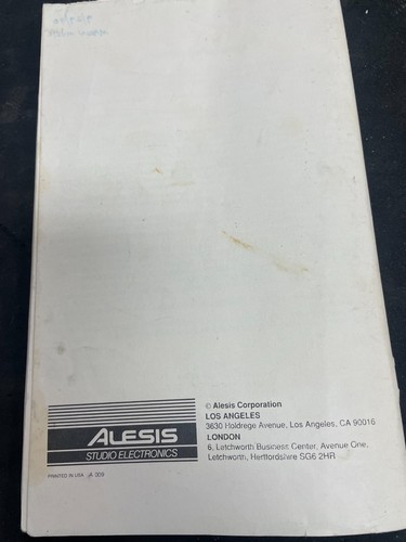 Alesis quadraverb manuale - alesis,