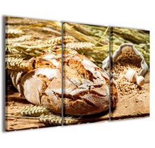 Stampe su tela 3pz.120x90cm Pane 002 Quadri Moderni Arredamento Panificio Stampa