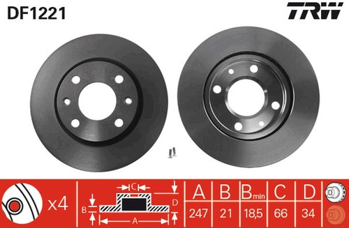 Set freni disco trw df1221 - freni,