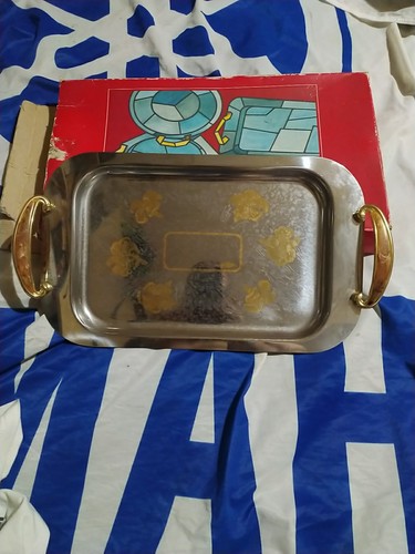 Vassoio acciaio oro - e,