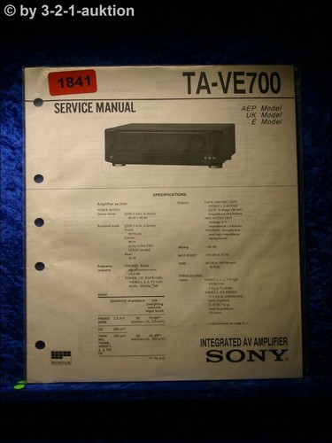 Sony service manual ve700 - sony,