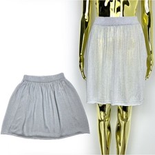 Gonna Dondup argento con paillettes mini elastico in vita taglia 38