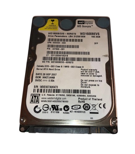 Hard disk wd1600bevs - hard,