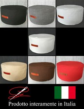 POUF POUFF PUFF TONDO MORBIDO GRANDE TESSUTO MANIGLIA DESIGN MADE IN ITALY