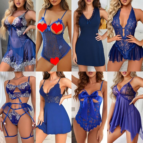 Blue sexy lingerie for women - blue,