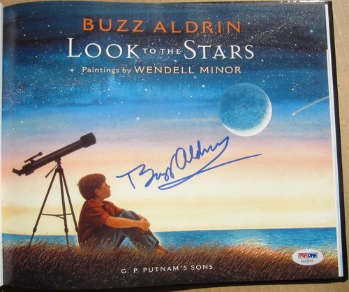 Buzz aldrin signed book look - aldrin,