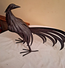 ANTICA SCULTURA DI GALLO IN FERRO ARTIGIANALE H 32 CM X 42 CM VEDI FOTO