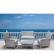 Divano con Poltrone e Tavolino/Divanetto in Polyrattan x Esterno Mod. Nairobi