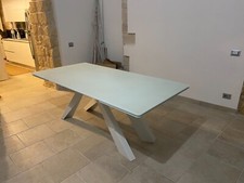 Tavolo allungabile "BIG TABLE" marca "BONALDO" - cristallo e acciaio