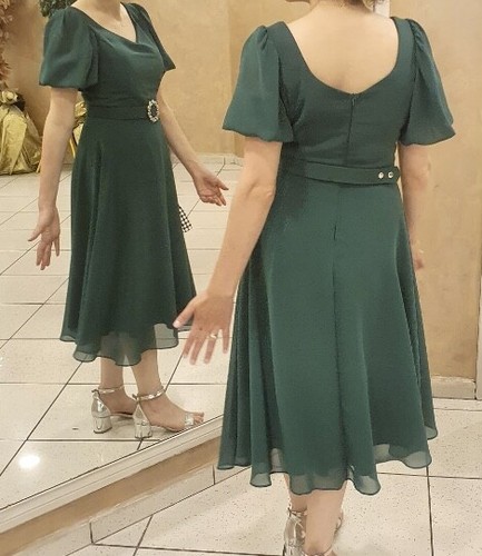 Abito midi chiffon verde - abito,