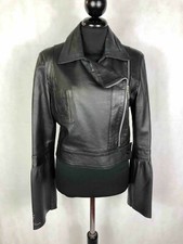 CULT VINTAGE '90 Giubbotto Chiodo Donna Pelle Woman Leather Jacket Sz.S - 42