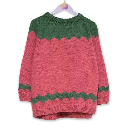 Maglione vintage handmade rosa - vintage,