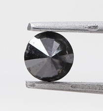 Diamante Nero Naturale 0.58Ct 5 Mm Rotondo Taglio Brillante