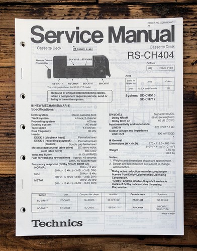 Technics ch404 manuale - rs-ch404, di
