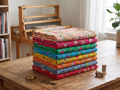 Trapunta coperta kantha cotone