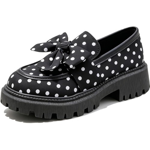 Mocassini donna pois plateau - a,