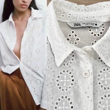 Camicia Zara bianca con ricamo