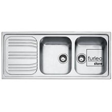FRANKE Lavello Radar inox RRX621 cm 116 2 vasche e gocciolatoio laterale - Bordo