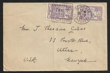 POLINESIA FRANCESE TAHITI A NOI VISITA TAHITI TIMBRO A MANO SU COPERTINA 1935