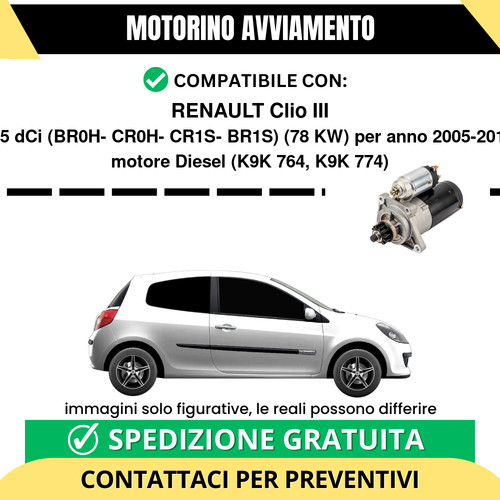 Motorino avviamento renault - avviamento,