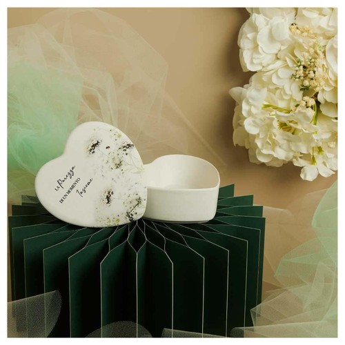 Scatola cuore ceramica - , decoro