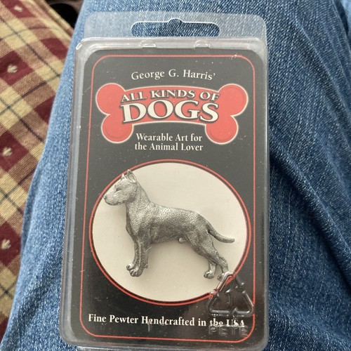 Spilla cane peltro amstaff - spilla,