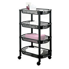 Carrello Nero 4 Scaffali
