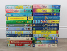 Lotto 24 VHS Vari Cartoni Animati Vari VINTAGE Yoghi I Puffi I Magicanti Pingu