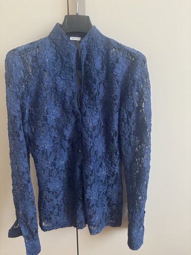 And camicia donna pizzo blu - camicia,