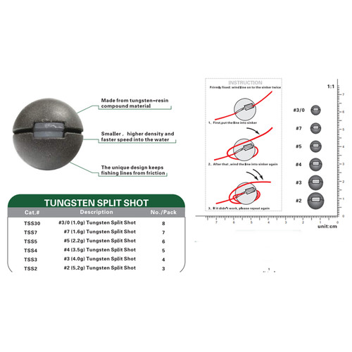 Tungsten split shot piombi - tungsten,