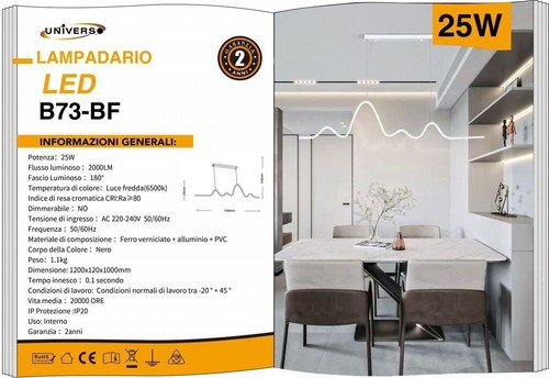 Lampadario universo led nero - universo,