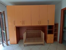 Cameretta bambini a ponte buona qualità con culla e cassettiera