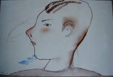 LUCA ALINARI - Volto - opera unica - autentica su foto